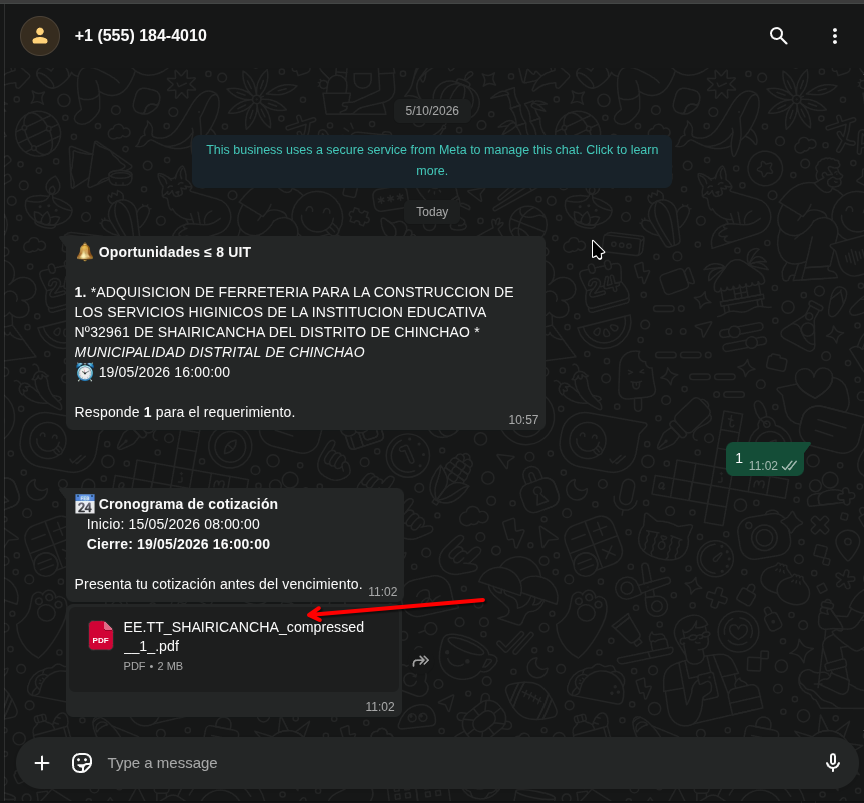 Bot busca el documento